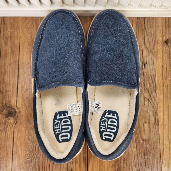 Hey Dude Sunapee M Warmth Navy Men\'s 9 Blue Slip On Faux Fur Lined Loafers Shoes main image 4